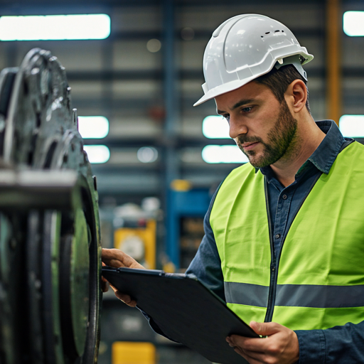 Engineer inspecting